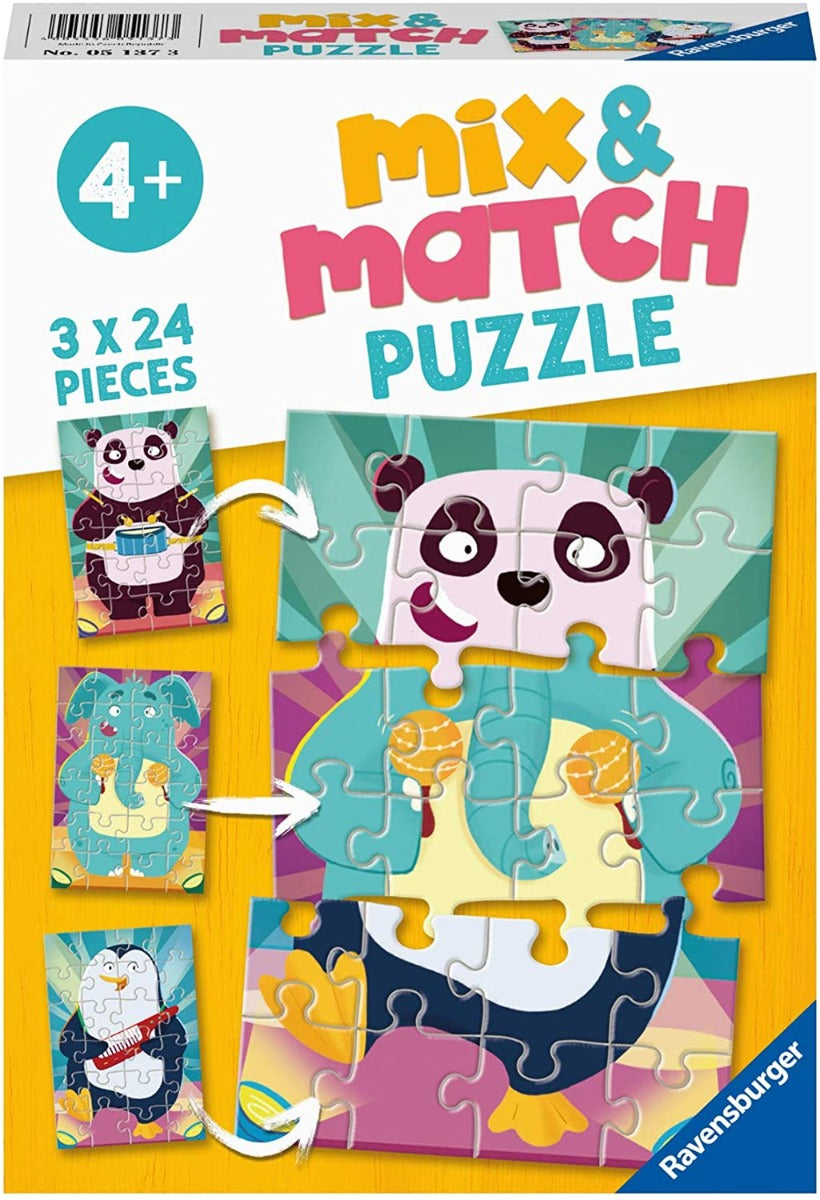 Animals Mix & Match Puzzle – 3 x 24 Piece Jigsaw Puzzle (Ravensburger)