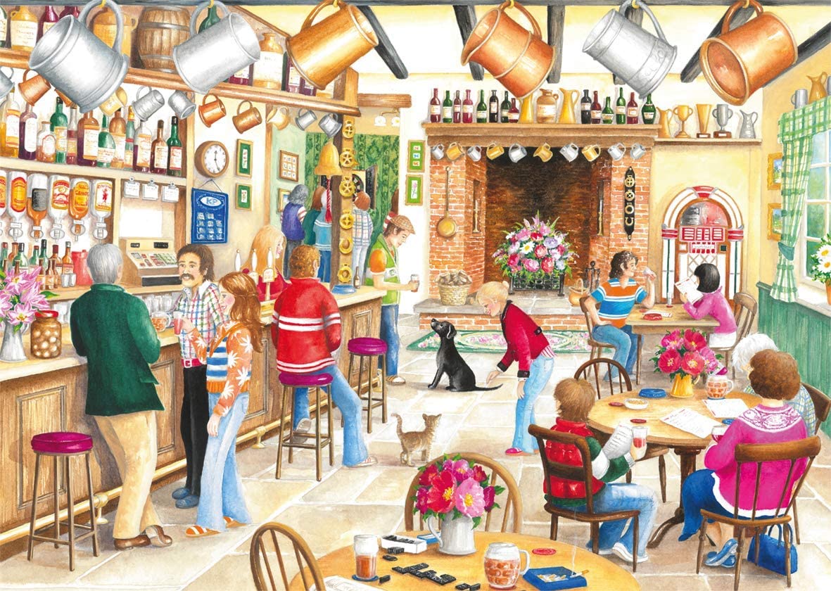 A Summer Evening At The Pub – 2 x 500 Piece Jigsaw Puzzles (Falcon De Luxe)