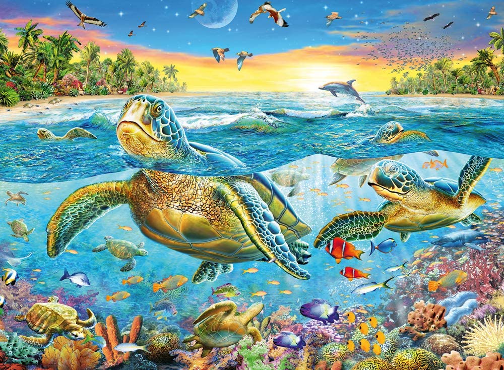 Ravensburger - Swim with Sea Turtles - 100 XXL Piece Jigsaw Puzzle