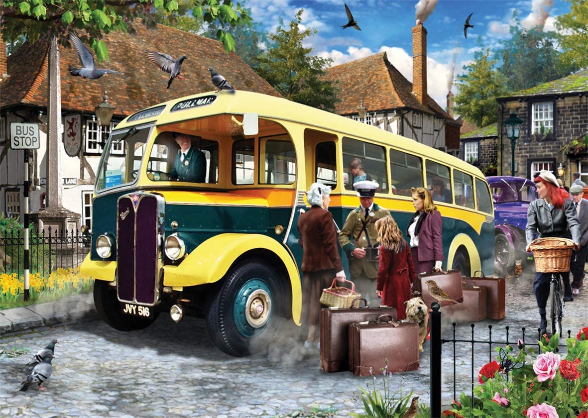 Catching The Bus – 500 Piece Jigsaw Puzzle (Falcon De Luxe)
