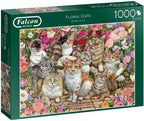Floral Cats – 1000 Piece Jigsaw Puzzle (Falcon De Luxe)