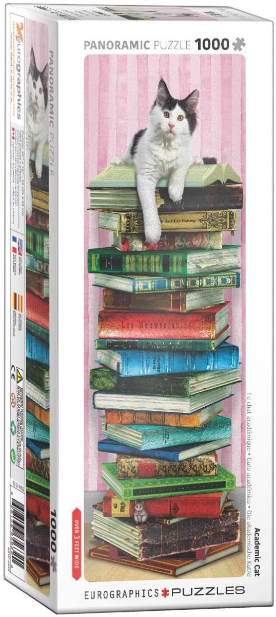 Panoramic Academic Cat – 1000 Piece Jigsaw Puzzle (Eurographics)