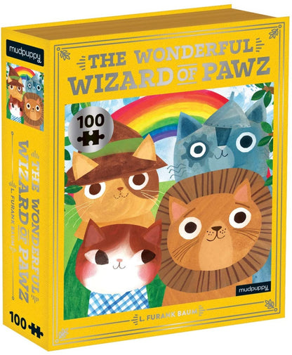 Galison - The Wonderful Wizard of Pawz Bookish Cats - 100 Piece Jigsaw Puzzle
