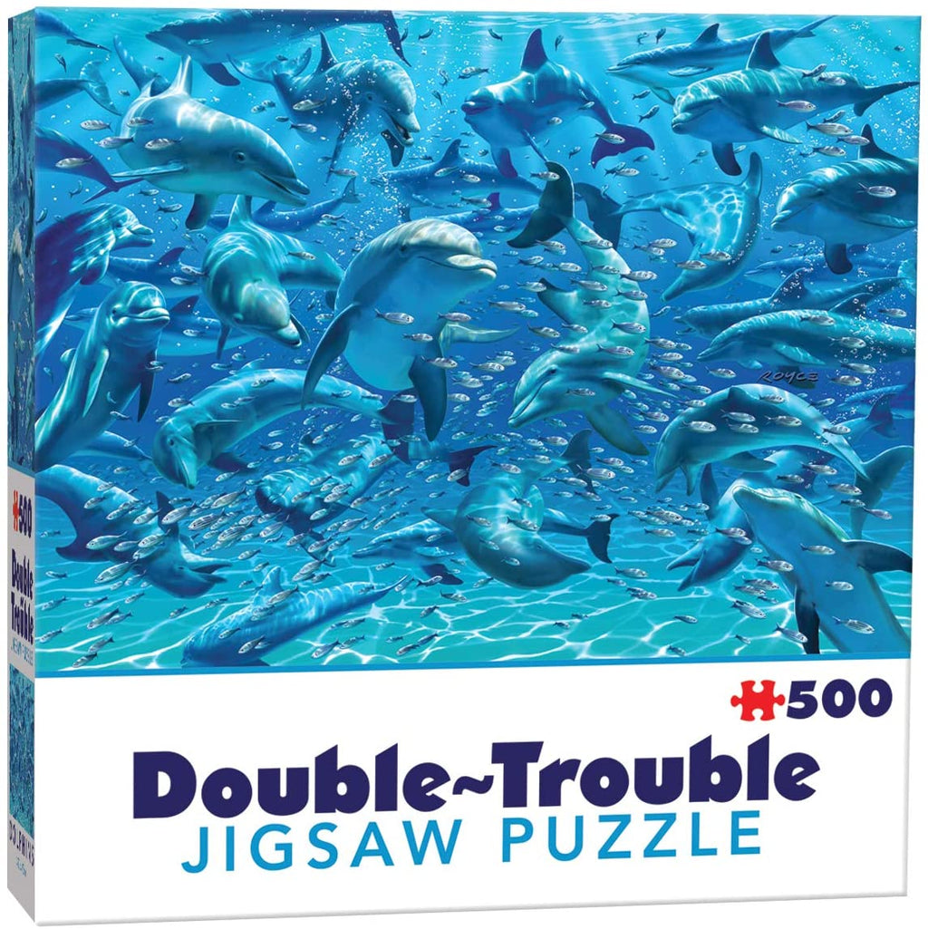 Double Trouble Dolphins – 500 Piece Jigsaw Puzzle (Cheatwell Games)