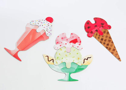 Galison - Ice Cream Scoop Puzzle : Countless Sweet Creations with 32 Flavours