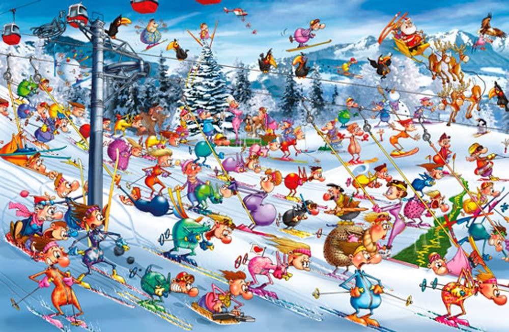 Christmas Skiing by F Ruyer – 1000 Piece Jigsaw Puzzle (Piatnik)