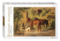 Horses at the Porch by Adam Albrecht – Jigsaw Puzzle (Step Puzzle)