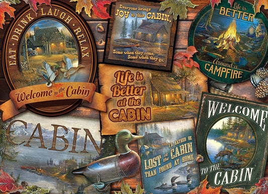 Cobble Hill - Cabin Signs - 1000 Piece Jigsaw Puzzle