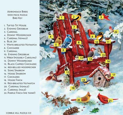 Cobble Hill - Adirondack Birds - 1000 Piece Jigsaw Puzzle
