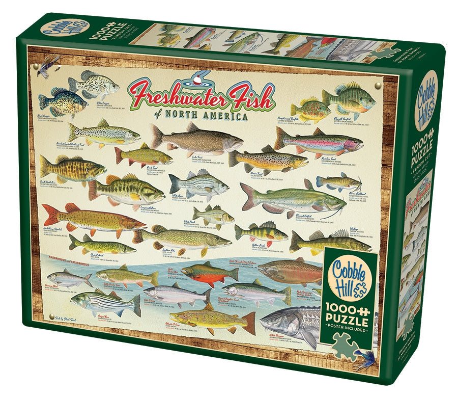 Freshwater Fish of North America – 1000 Piece Jigsaw Puzzle (Cobble Hill)