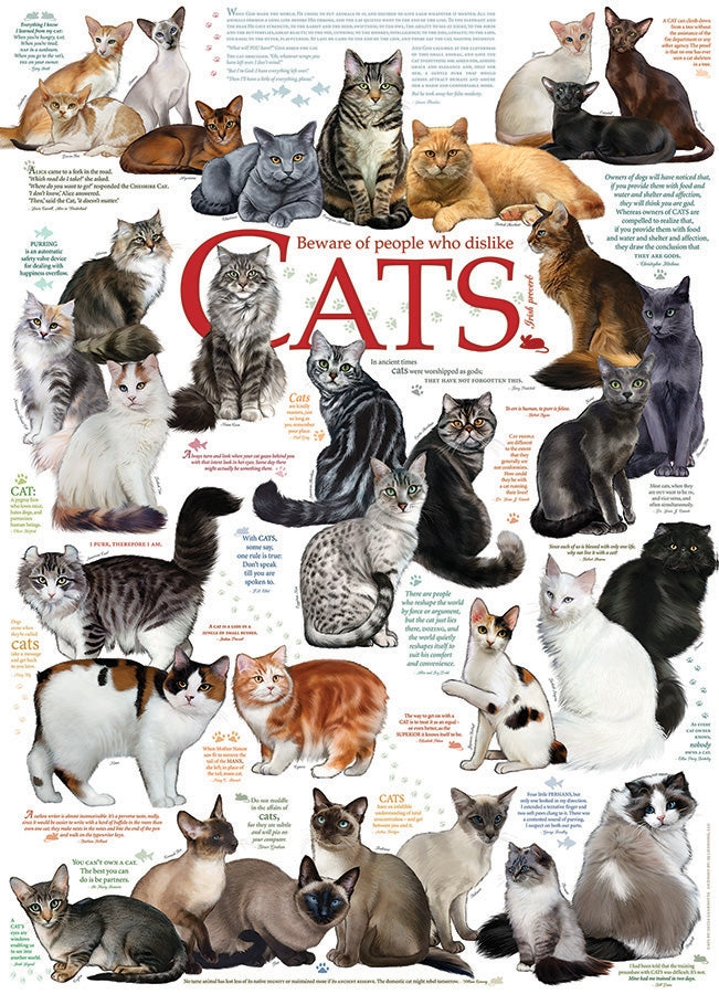 Cat Quotes – 1000 Piece Jigsaw Puzzle (Cobble Hill)