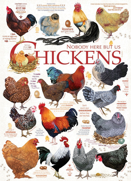 Cobble Hill - Chicken Quotes - 1000 Piece Jigsaw Puzzle