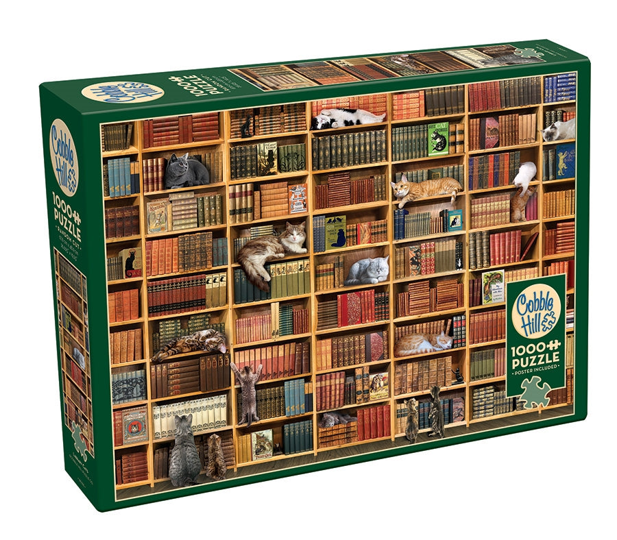 The Cat Library – 1000 Piece Jigsaw Puzzle (Cobble Hill)
