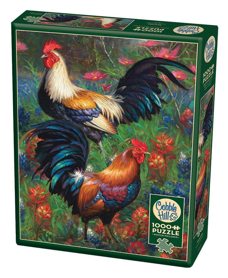 Roosters – 1000 Piece Jigsaw Puzzle (Cobble Hill)