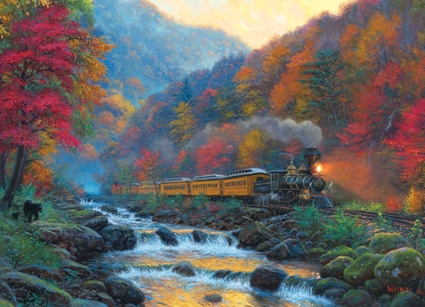 Artwork: Smoky Train – 1000 Piece Jigsaw Puzzle (Cobble Hill)