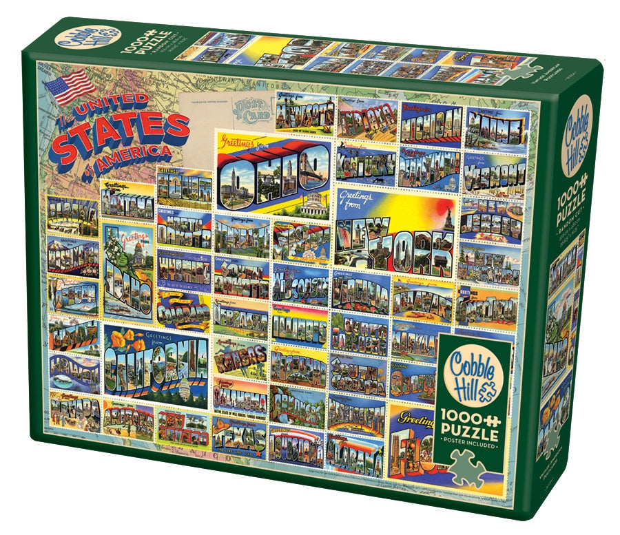 Cobble Hill - Vintage American Postcards - 1000 Piece Jigsaw Puzzle