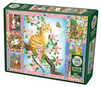 Blossoms and Kittens Quilt – 1000 Piece Jigsaw Puzzle (Cobble Hill)