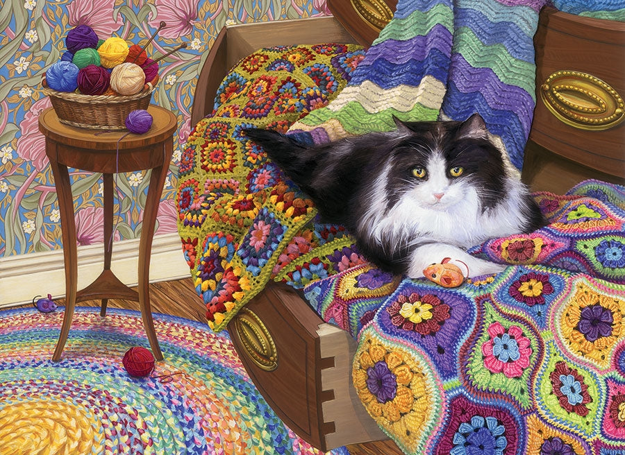Comfy Cat – 1000 Piece Jigsaw Puzzle (Cobble Hill)