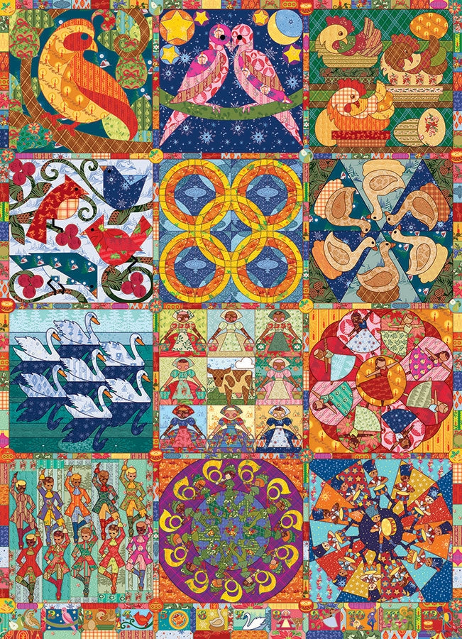 Twelve Days of Christmas Quilt – 1000 Piece Jigsaw Puzzle (Cobble Hill)