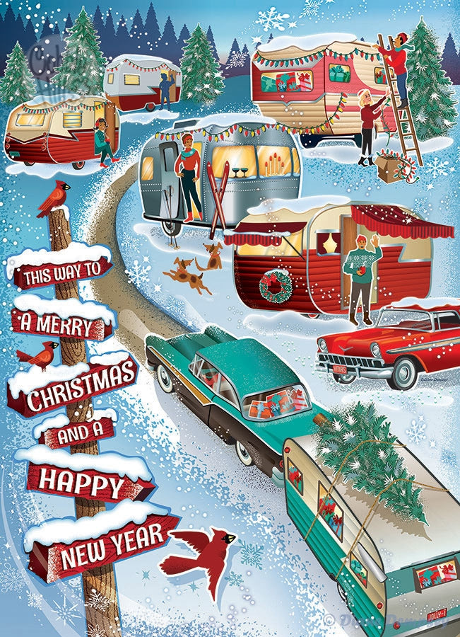 Christmas Campers – 1000 Piece Jigsaw Puzzle (Cobble Hill)