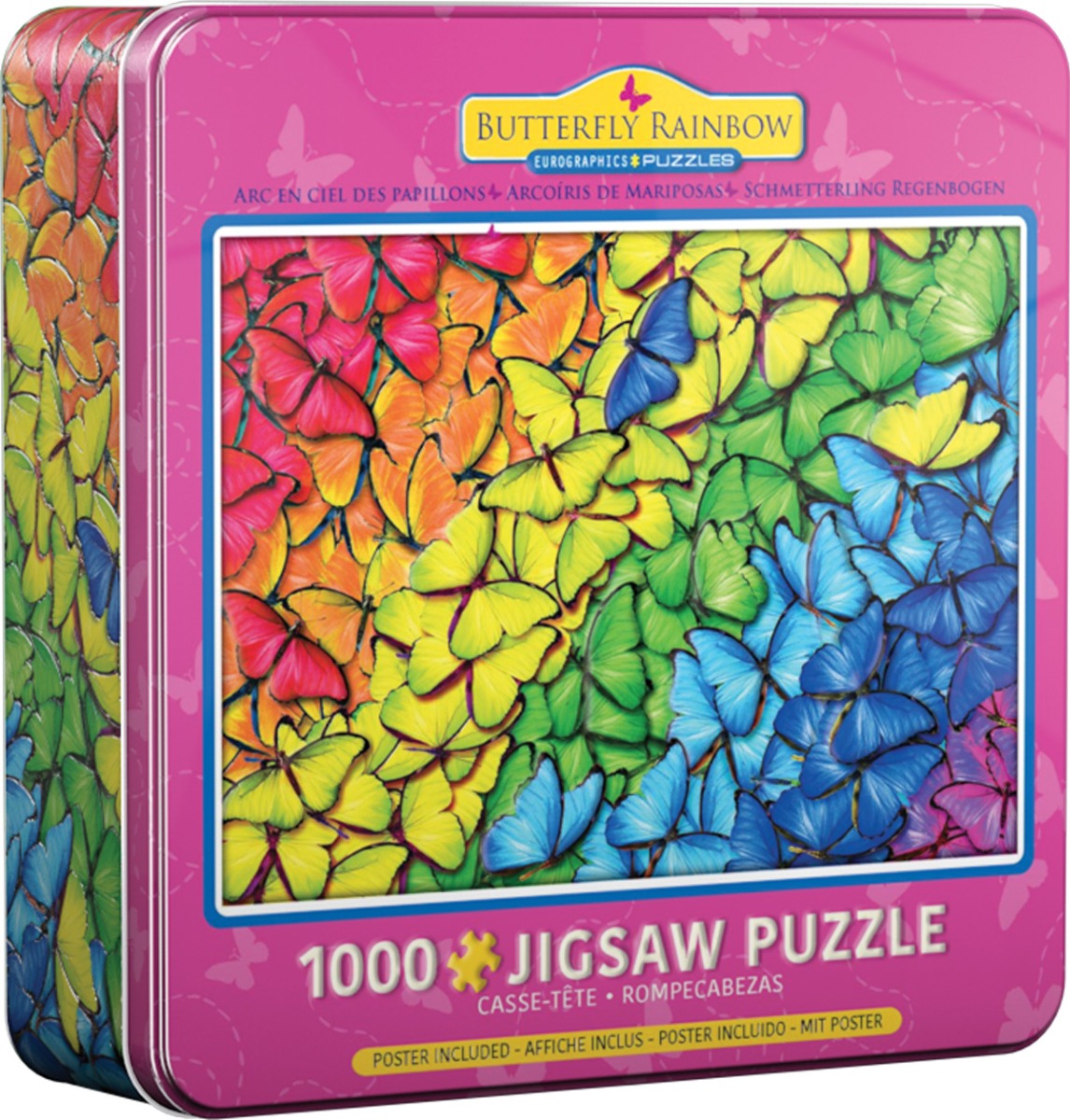 Butterfly Rainbow Tin – 1000 Piece Jigsaw Puzzle (Eurographics)