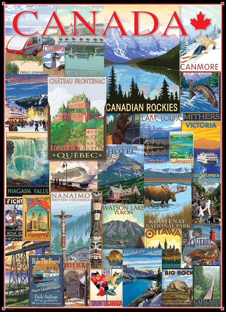 Eurographics - Travel Canada Vintage Posters - 1000 Piece Jigsaw Puzzle