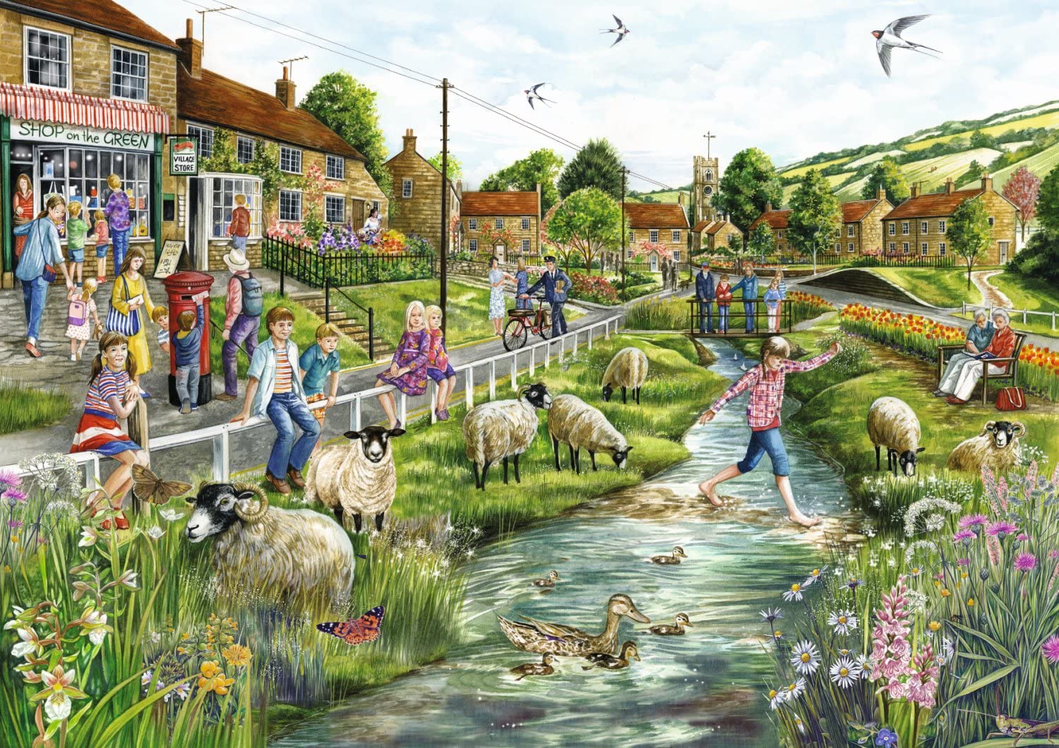 Village Life – 2 X 1000 Piece Jigsaw Puzzle (Falcon De Luxe)