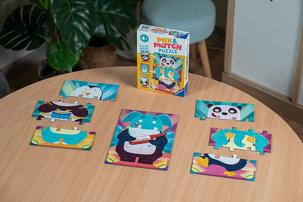 Animals Mix & Match Puzzle – 3 x 24 Piece Jigsaw Puzzle (Ravensburger)