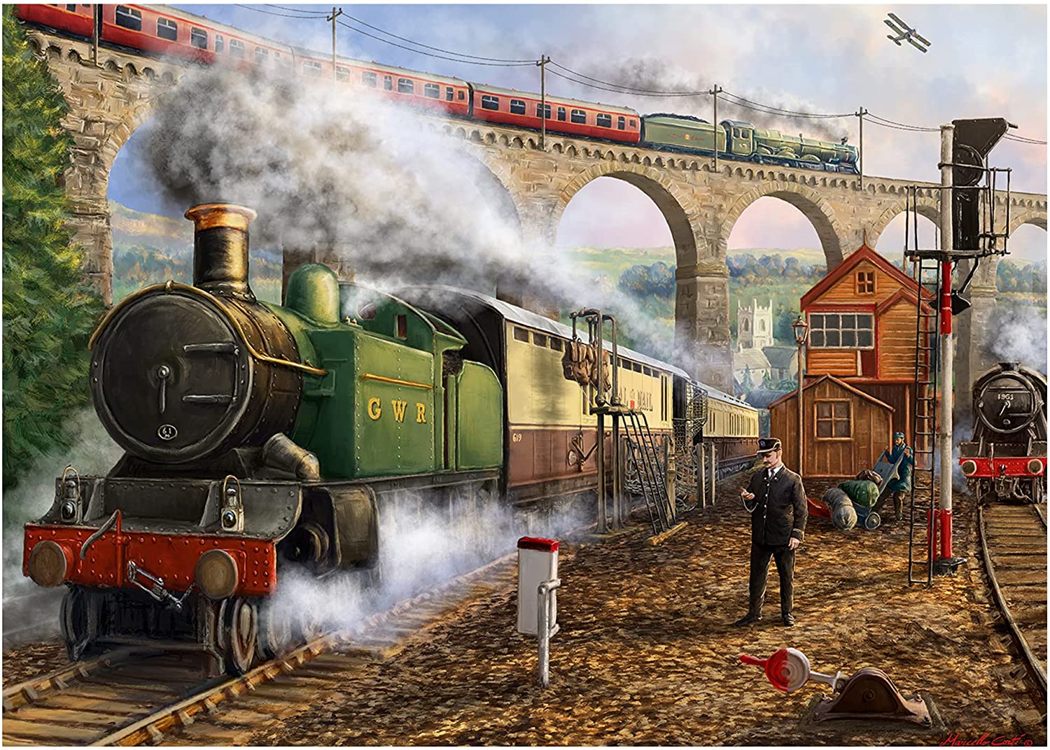 Falcon De Luxe - Mail by Rail  -  2 x 500 Piece Jigsaw Puzzle