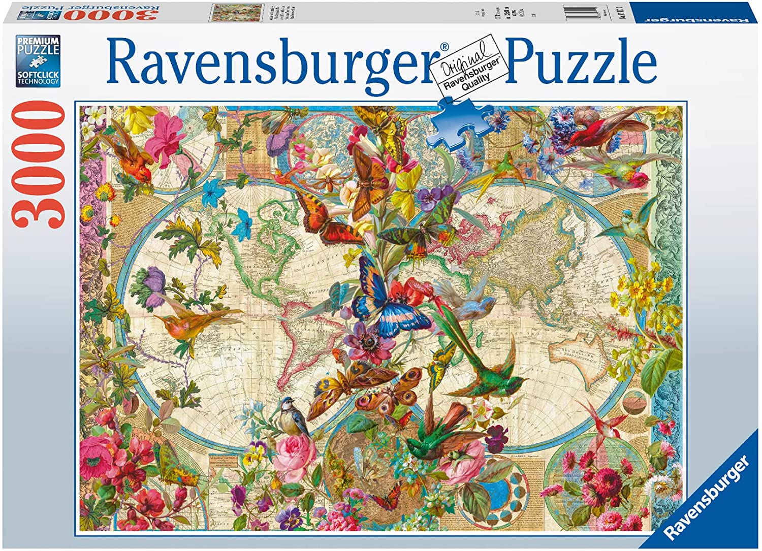 Flora Fauna World Map – 3000 Piece Jigsaw Puzzle (Ravensburger)