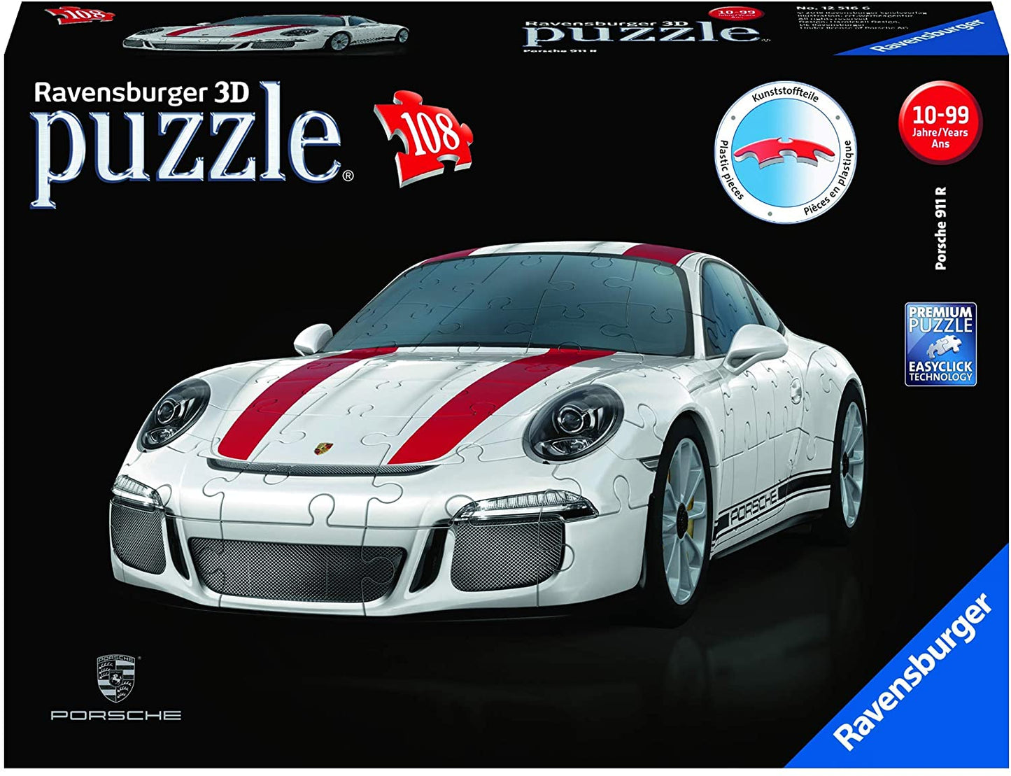 Ravensburger Porsche 911 - 108 Piece 3D Jigsaw Puzzle