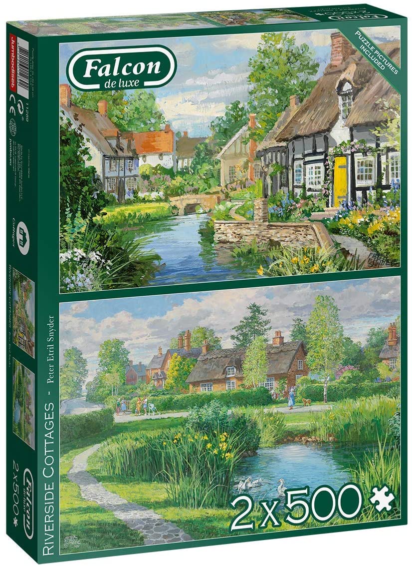 Falcon De Luxe - Riverside Cottages - 2 X 500 Piece Jigsaw Puzzles