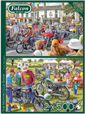 The Motorcycle Show – 2 x 500 Piece Jigsaw Puzzle (Falcon De Luxe)