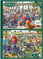 The Motorcycle Show – 2 x 500 Piece Jigsaw Puzzle (Falcon De Luxe)