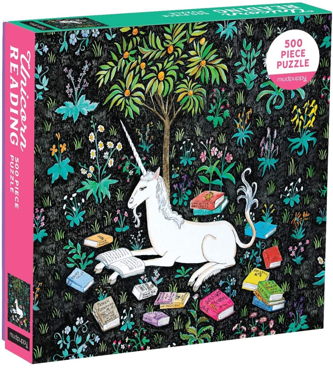 Galison - Unicorn Reading - 500 Piece Foil Jigsaw Puzzle