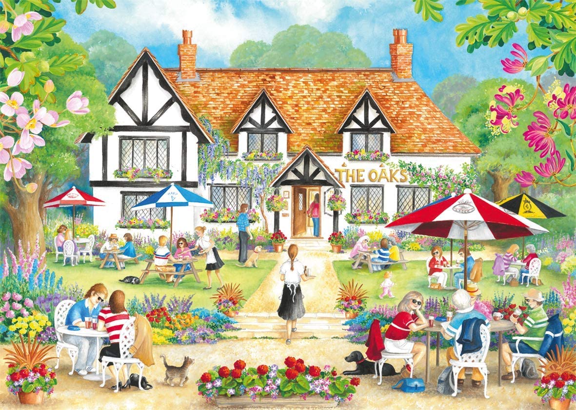 A Summer Evening At The Pub – 2 x 500 Piece Jigsaw Puzzles (Falcon De Luxe)