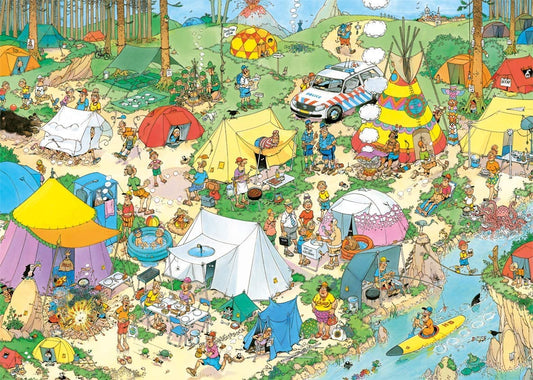 Jan Van Haasteren - Camping In The Forest - 1000 Piece Jigsaw Puzzle
