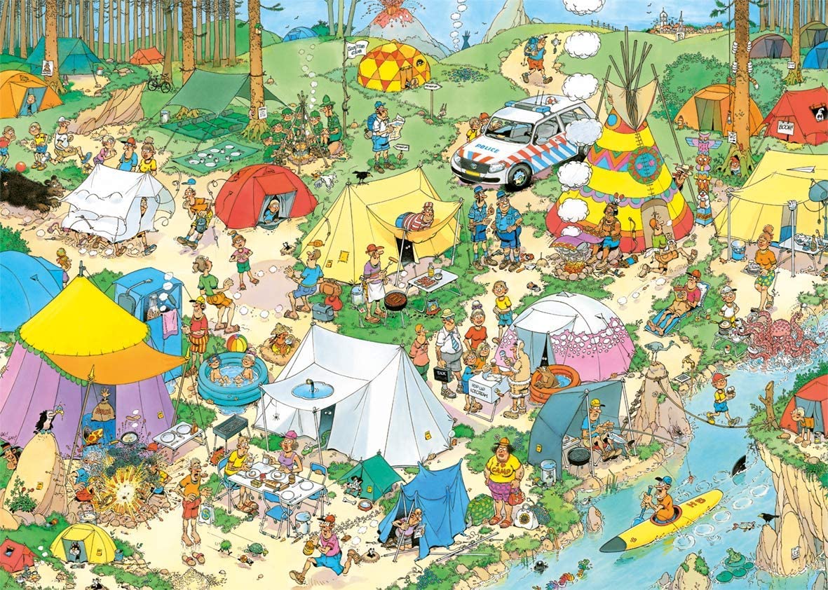 Camping In The Forest by Jan Van Haasteren – 1000 Piece Jigsaw Puzzle (Jan Van Haasteren)