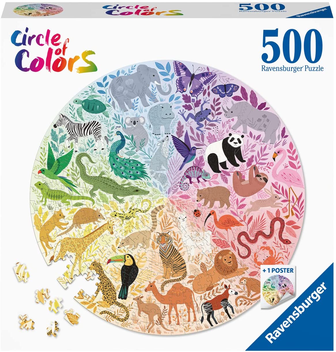 Animals Circular – 500 Piece Jigsaw Puzzle (Ravensburger)