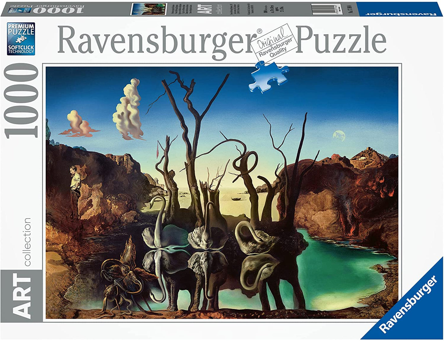 Ravensburger - Art Collection - Salvador Dali Swans reflecting Elephants - 1000 Piece Jigsaw Puzzle