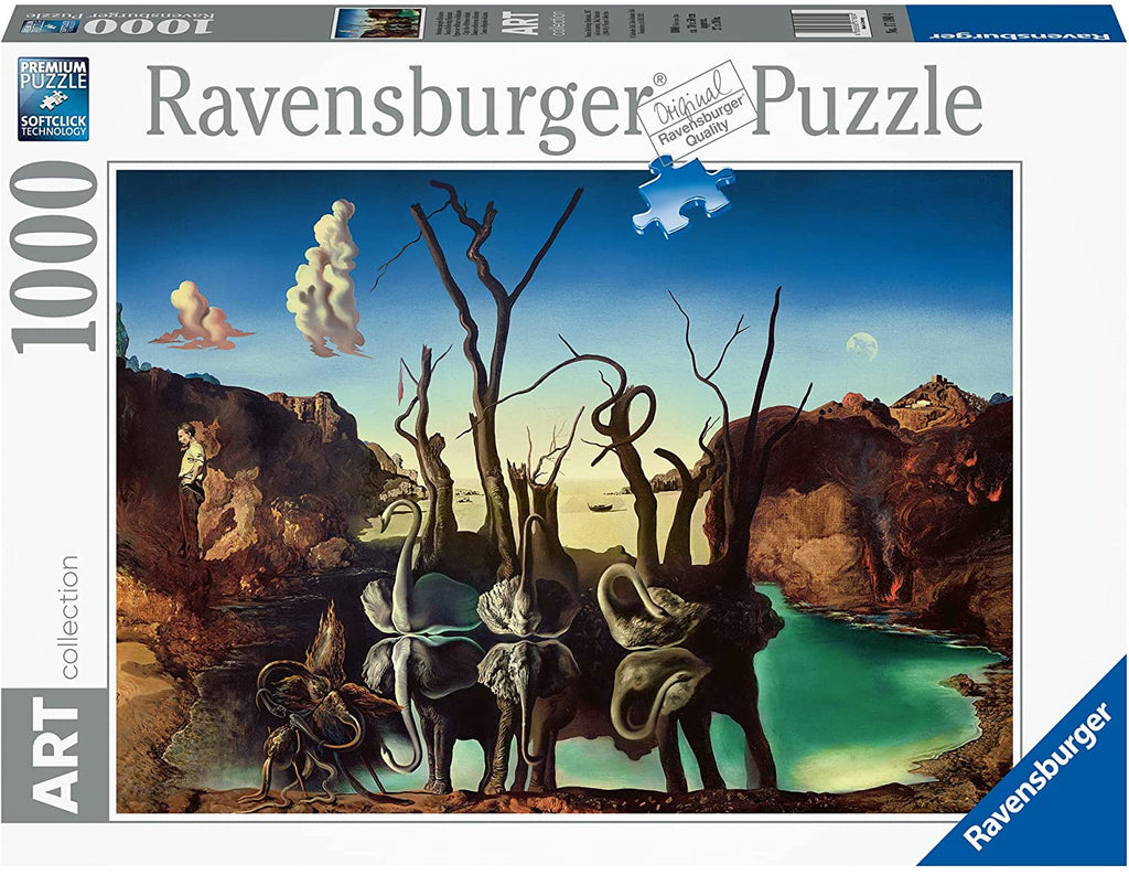 Swans reflecting Elephants by Salvador Dali – 1000 Piece Jigsaw Puzzle (Ravensburger)