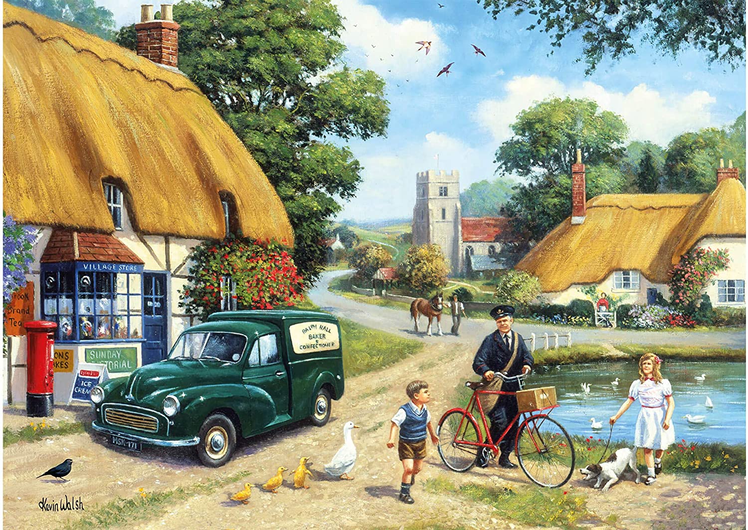 Village Postman by Kevin Walsh – 1000 Piece Jigsaw Puzzle (Kidicraft)