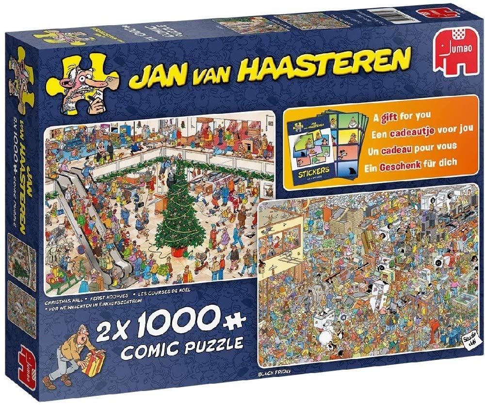Jan Van Haasteren - Holiday Shopping - 2 x 1000 Piece Jigsaw Puzzle
