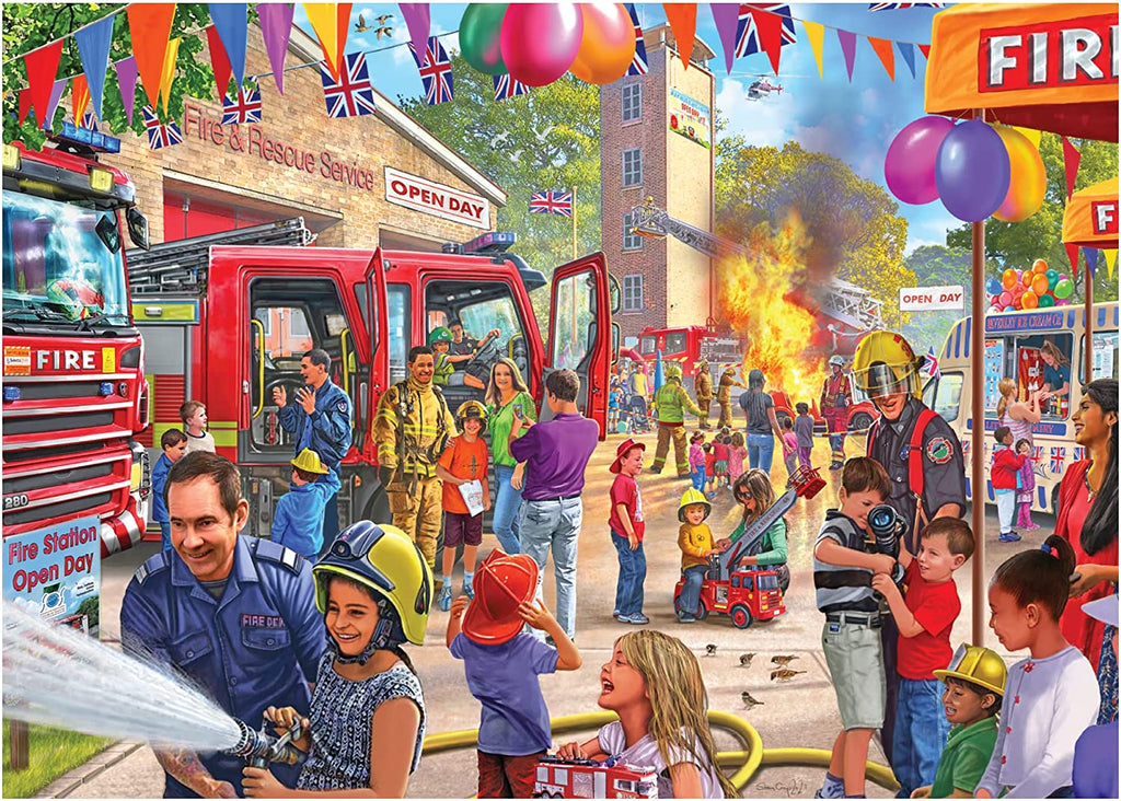 Open Day At The Fire Station – 1000 Piece Jigsaw Puzzle (Falcon De Luxe)