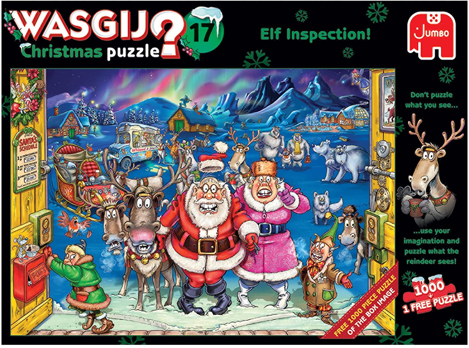 Wasgij Christmas 17: Elf Inspection – 2 x 1000 Piece Jigsaw Puzzles (Wasgij)