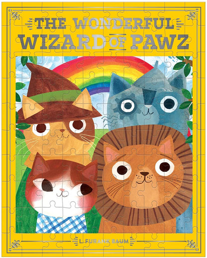 Galison - The Wonderful Wizard of Pawz Bookish Cats - 100 Piece Jigsaw Puzzle