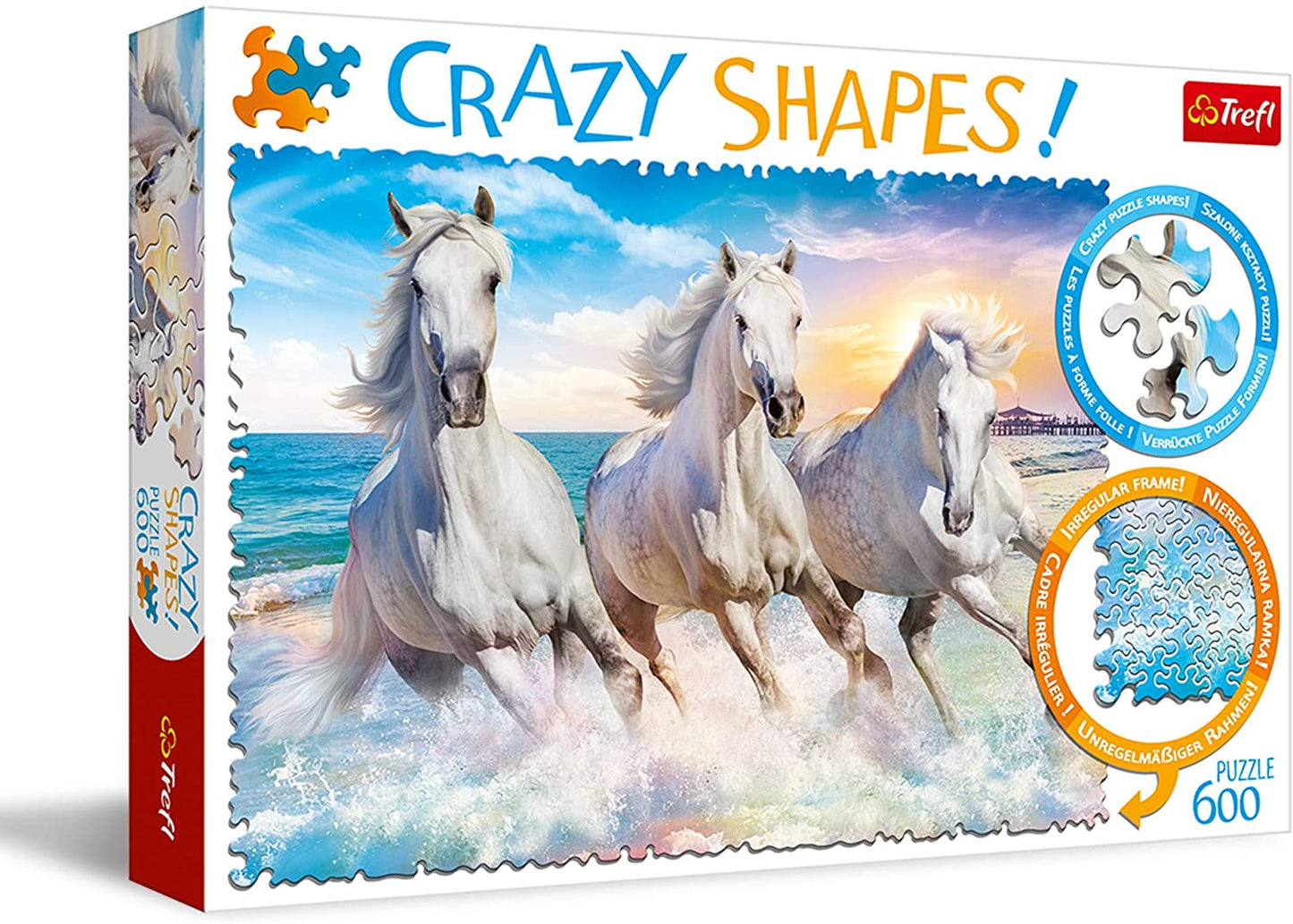 Trefl - Crazy Shapes - Galloping Among the Waves - 600 Piece Jigsaw Puzzle