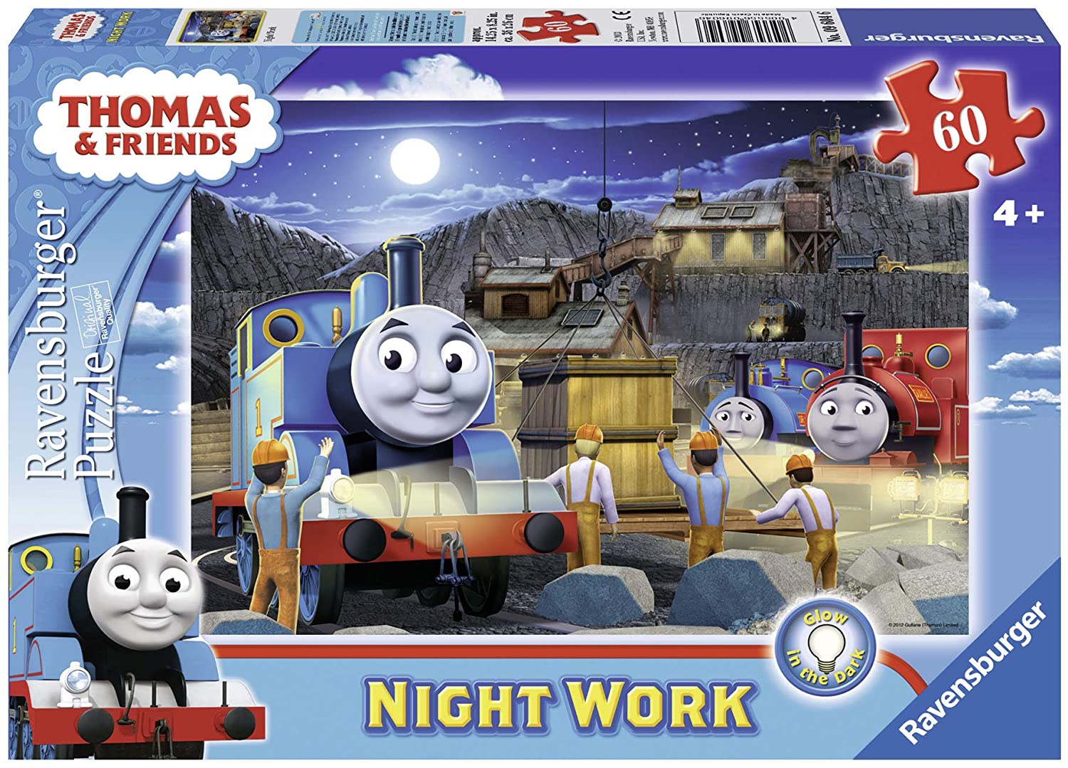 Thomas Night Work, Glow in the Dark Puzzle – 60 Piece Jigsaw Puzzle (Ravensburger)