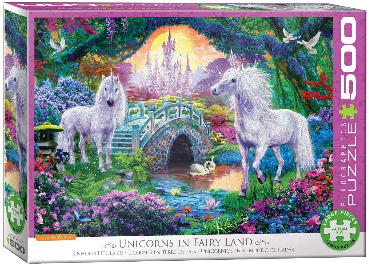 Unicorns in Fairy Land – 500 XXL Piece Jigsaw Puzzle (Eurographics)