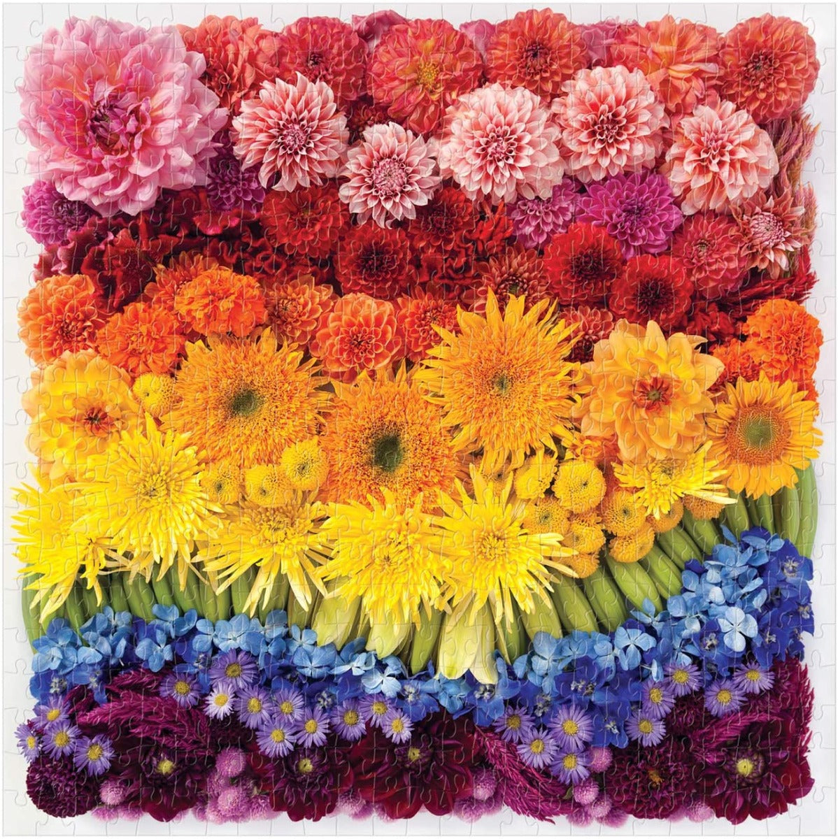 Galison - Rainbow Summer Flowers - 500 Piece Foil Jigsaw Puzzle